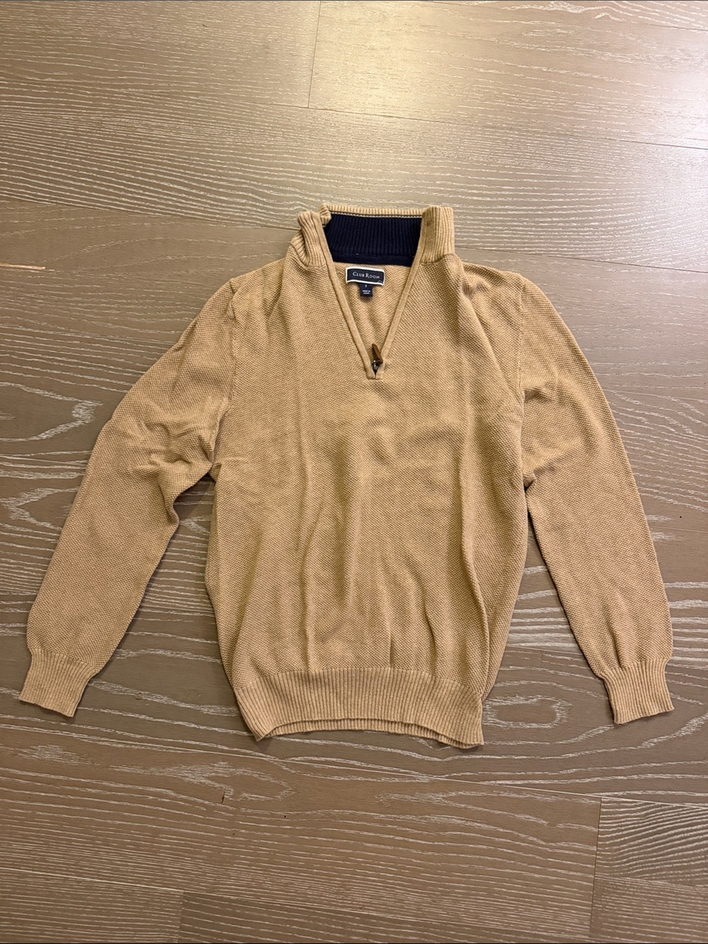 Club Room Men's Camel Zip-Neck Sweater